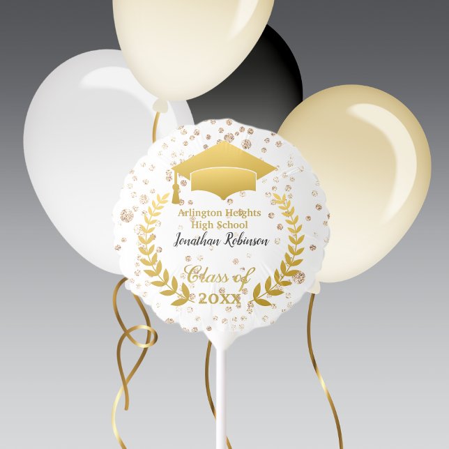 Gold Cap and Laurel Graduation Party Balloon (Creator Uploaded)