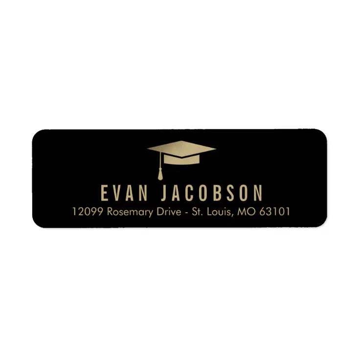 Gold Cap EDITABLE COLOR Graduation Address Label | Zazzle