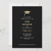 Gold Cap EDITABLE COLOR Graduation Announce Invitation (Back)