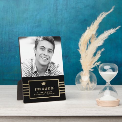 Gold Cap EDITABLE COLOR Graduation Plaque