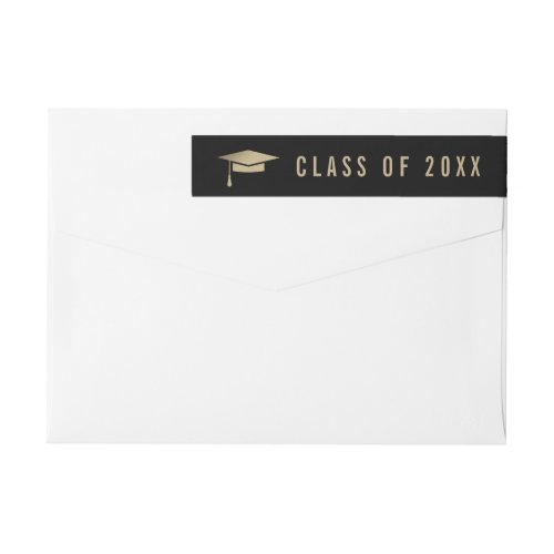 Gold Cap EDITABLE COLOR Graduation Wrap Label