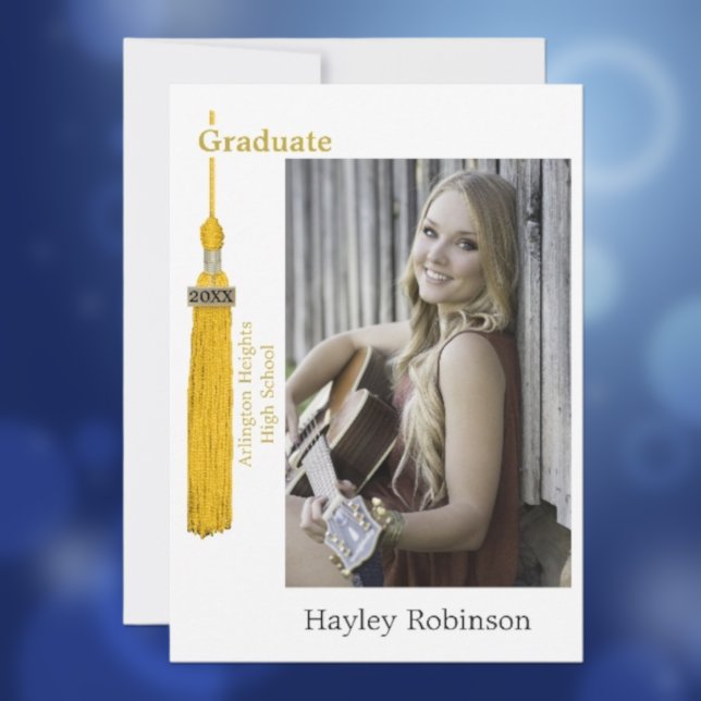 Gold Cap Graduation Photo  Announcement (Creator Uploaded)