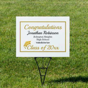 Gold Cap Honors Graduation Yard Sign