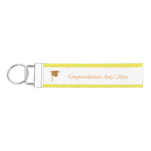 Gold Cap Tassel Add Year Name Graduation KeyChains