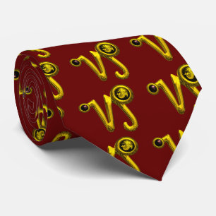 GOLD CAPRICORN ZODIAC JEWEL , Red Neck Tie