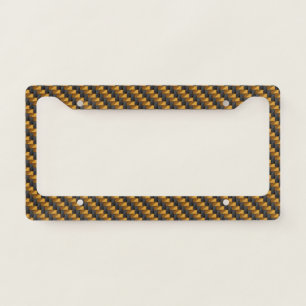 Gold Carbon fiber License Plate Frame