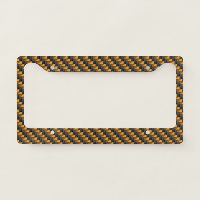 Gold Carbon fiber License Plate Frame (Front)
