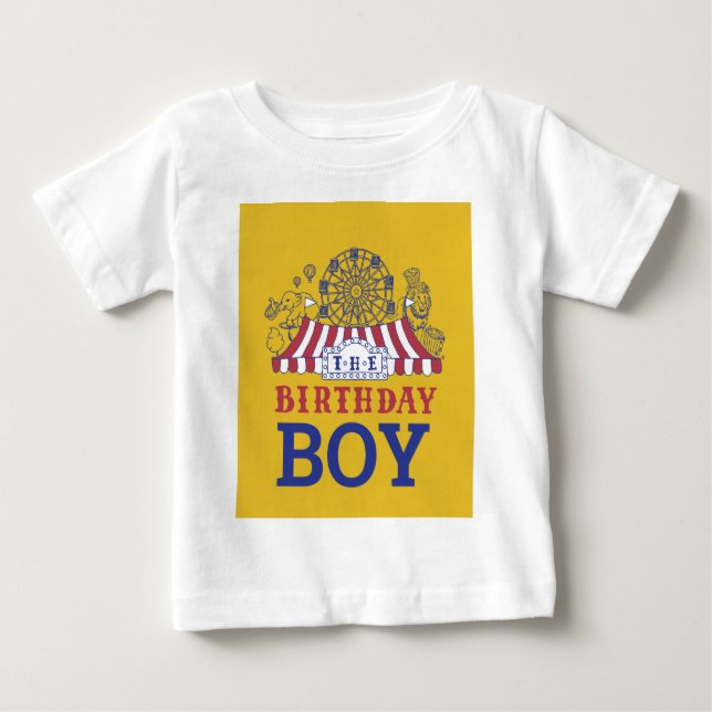 Gold Carnival Circus Baby Birthday Kids HouseParty Baby T-Shirt (Front)