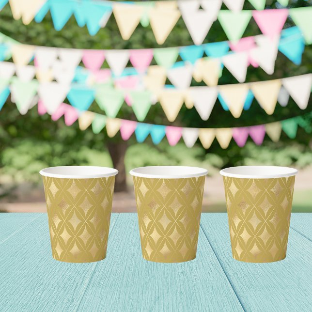 Gold Carnival Harlequin Diamonds  Paper Cups (Creator Uploaded)