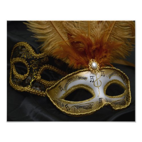 Gold Carnival Venetian Mask Masquerade Photo Print