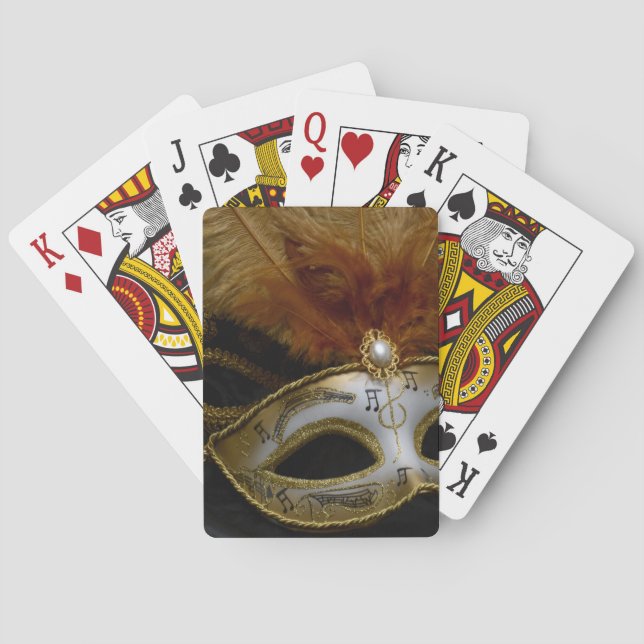 Gold Carnival Venetian Mask Masquerade Poker Cards (Back)