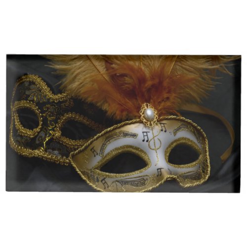 Gold Carnival Venetian Mask Masquerade Table Card Holder