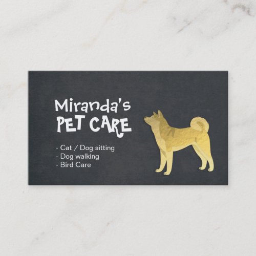 Gold Cartoon Puppies Akita Inu  Shiba Inu Pet Car Appointment Card