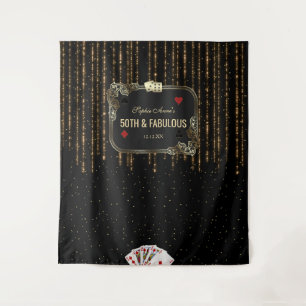 Gold Casino Great Gatsby 50th Birthday Photo Booth Tapestry