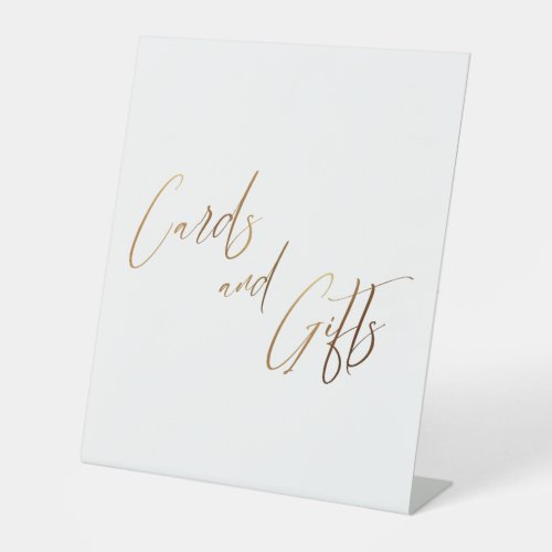 Gold Casual Handwriting Cards  Gifts Pedestal Sig Pedestal Sign