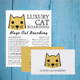 Gold Cat, Cat Boarding, Cattery Business Card