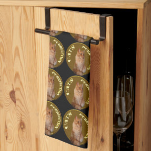 Gold Cat Coins With Ginger Cat, Kitchen Towel