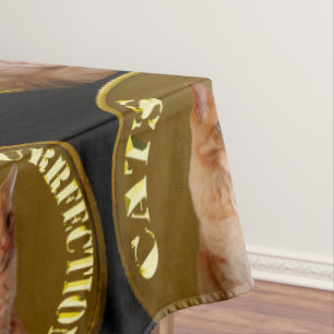 Gold Cat Coins With Ginger Cat, Tablecloth
