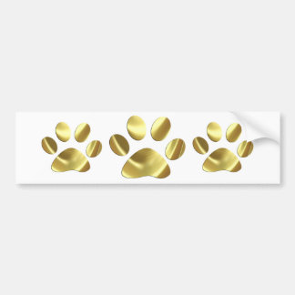 Gold Cat Paw Print Bumper Sticker