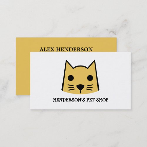 Gold Cat Pet Store  Groomers Business Card
