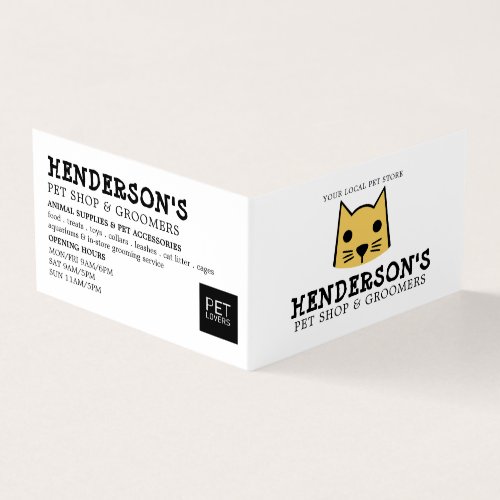 Gold Cat Pet Store  Groomers Detailed Business Card