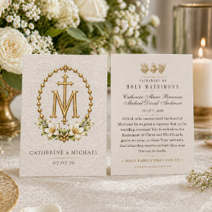 Gold Catholic Wedding Prayer Holy Matrimony