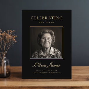 Gold Celebration of Life Photo Funeral Program