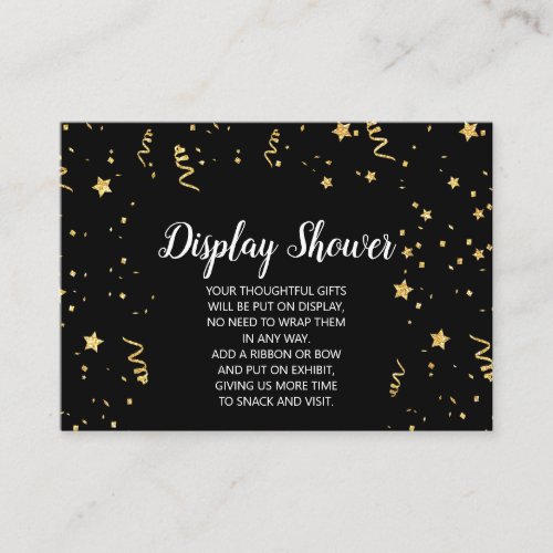 Gold Celebration on Black Display Shower Enclosure Card