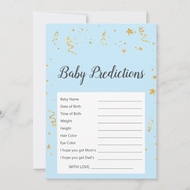 Gold Celebration on Blue Baby Predictions Game (Front)