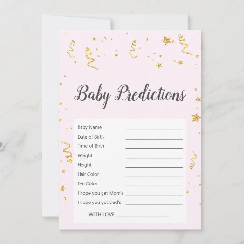 Gold Celebration on Pink Baby Predictions Game