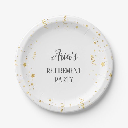 Gold Celebration Retirement Party Paper Plates