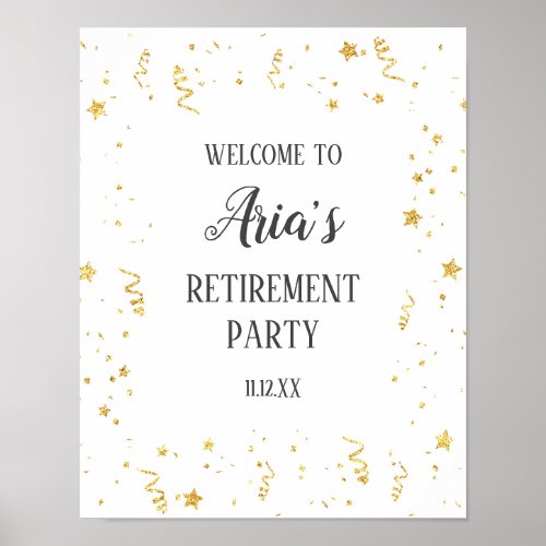 Gold Celebration Retirement Party Welcome Sign