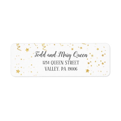 Gold Celebration Retirement Return Address Labels