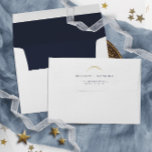 Gold Celestial Blue Wedding  Envelope<br><div class="desc">The "Blue Gold Celestial Blue Wedding Envelope" sets the celestial tone from the moment it's received against a mysterious interior blue backdrop. The crescent moon,  stars,  and moon phases create a celestial constellation.</div>