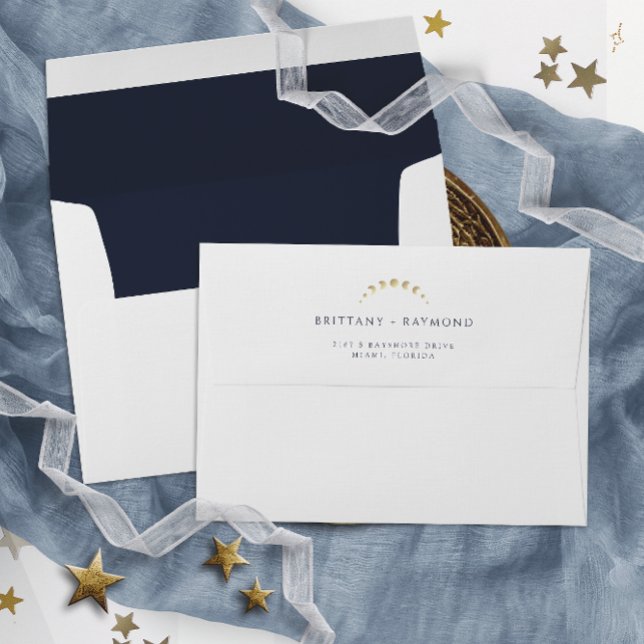 Gold Celestial Blue Wedding  Envelope (Creator Uploaded)