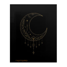 Gold Celestial Moon Sun Acrylic Wall Art