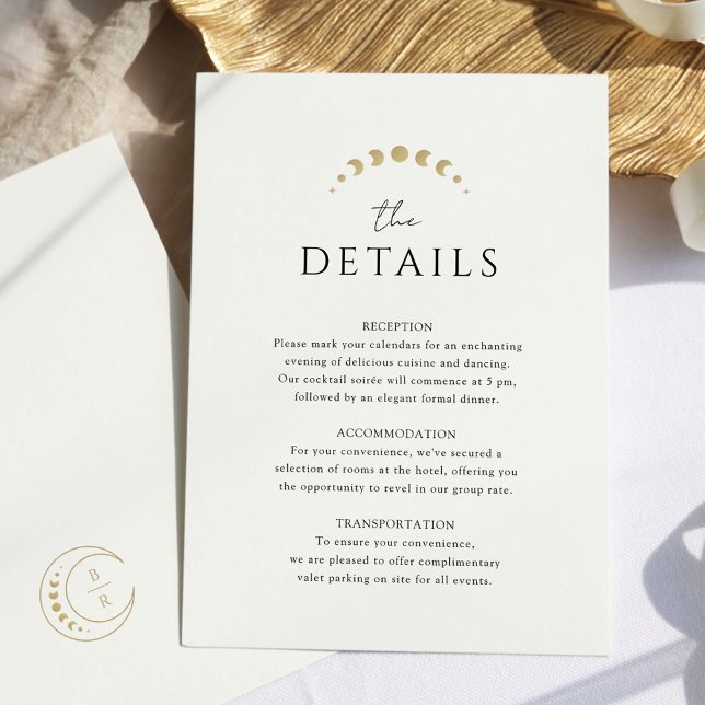 Gold Celestial Moon Wedding Enclosure Card (Creator Uploaded)