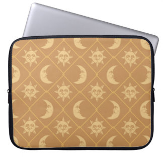 Gold Celestial Sun And Moon Laptop Sleeve