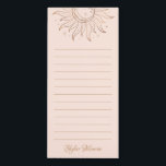 Gold Celestial Sun & Moon on Blush Magnetic Notepad<br><div class="desc">This Celestial Sun Notepad features a magical gold moon design on a blush pink background. Perfect for a modern witch or astrology lover.</div>