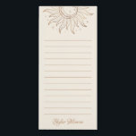 Gold Celestial Sun & Moon on Ivory Magnetic Notepad<br><div class="desc">This Celestial Sun Notepad features a magical gold moon design on a soft ivory background. Perfect for a modern witch or astrology lover.</div>