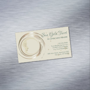 Gold Celestial Tarot Reader Business Card Magnet