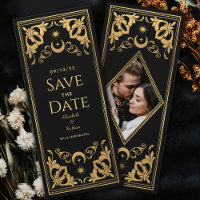 Gold Celestial Tarot Wedding Photo Save the Date