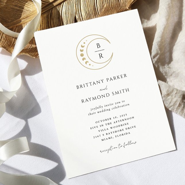 Gold Celestial Wedding Invitation (Creator Uploaded)