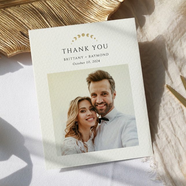 Gold Celestial Wedding Thank You Card (Creator Uploaded)