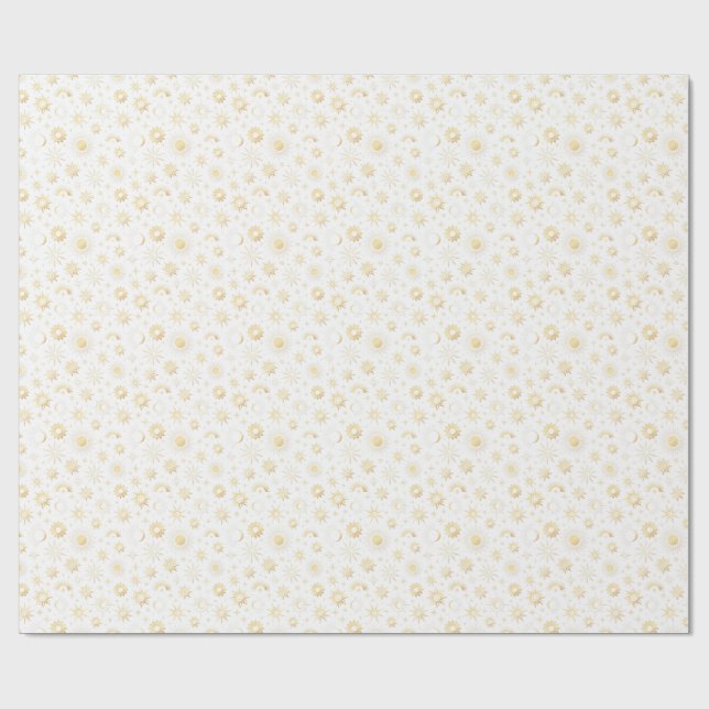 Gold Celestial Wrapping Paper (Flat)