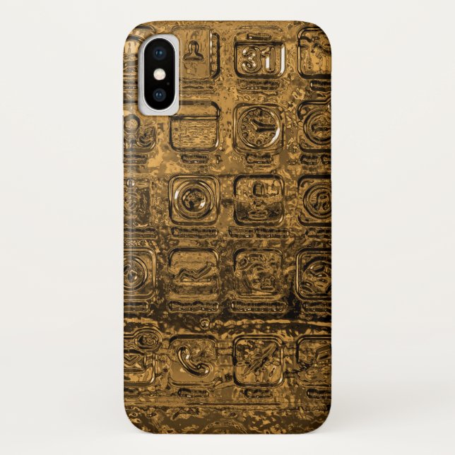 Gold cell phone icons Case-Mate iPhone case (Back)