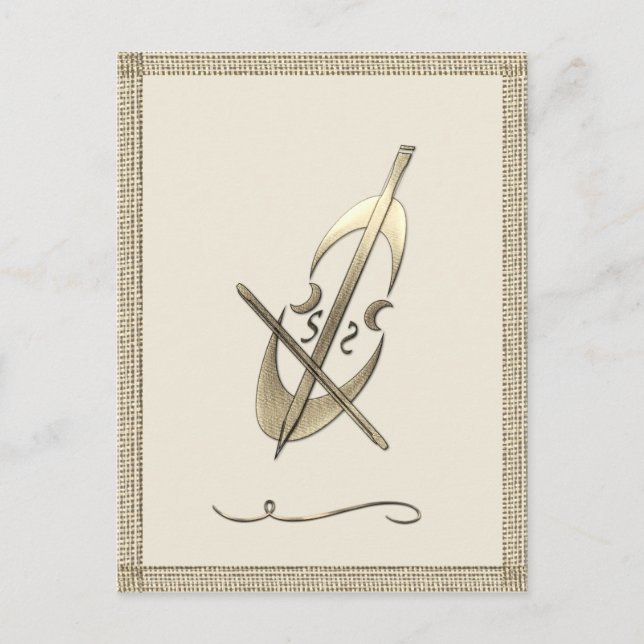 Gold Cello Music Musician Postcard (Front)