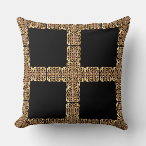 gold celtic cross  pillow