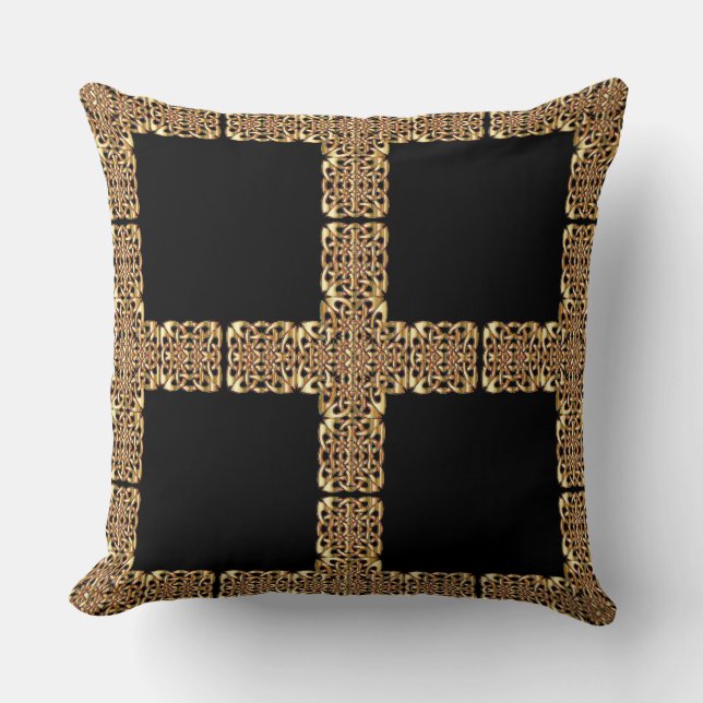 gold celtic cross  pillow (Front)