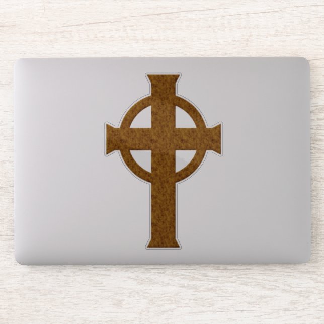 Gold Celtic Cross Sticker (Computer)